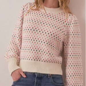 Marine Layer Alma Puff Sweater (Multi), merino wool blend